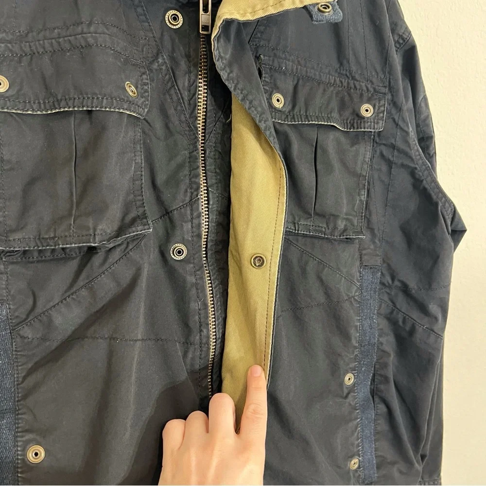 Carbob2Cobalt men’s navy field utility cotton jacket ribbed contrast collar sz L